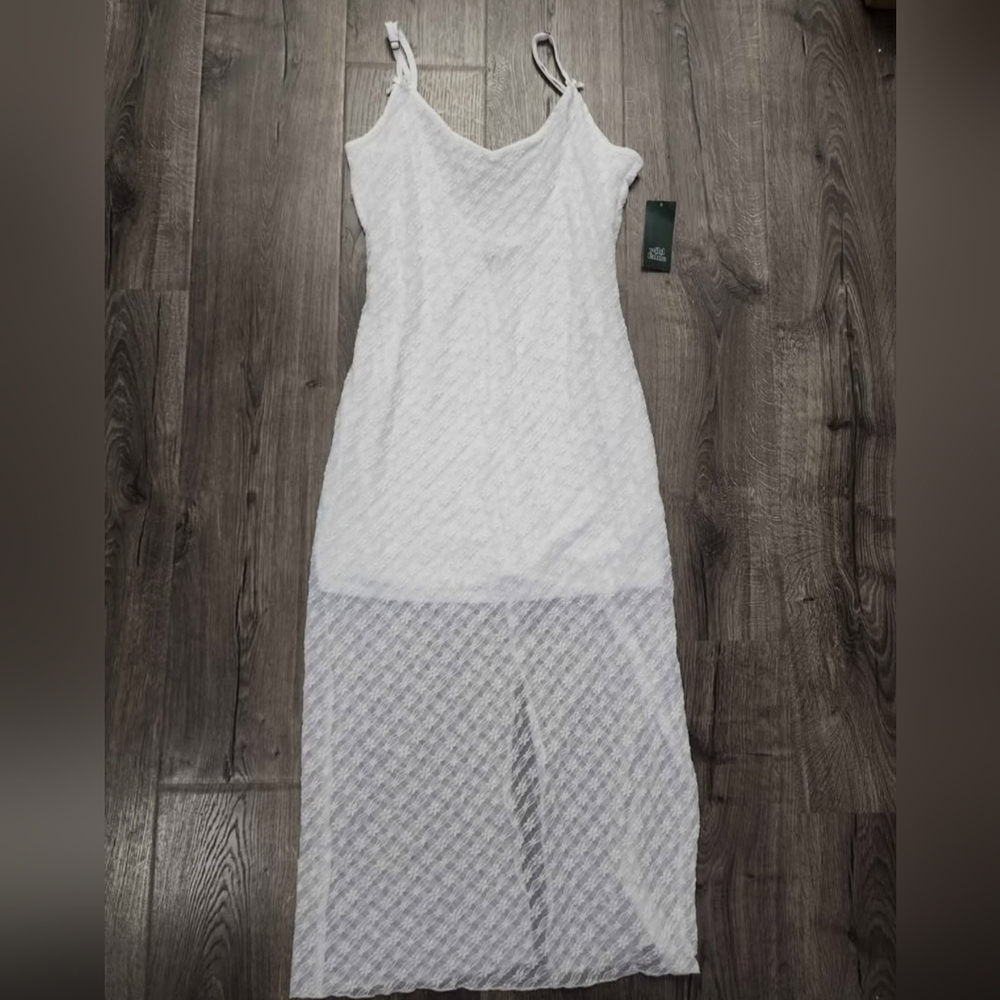 Women's bow lace midi dress size M NWT